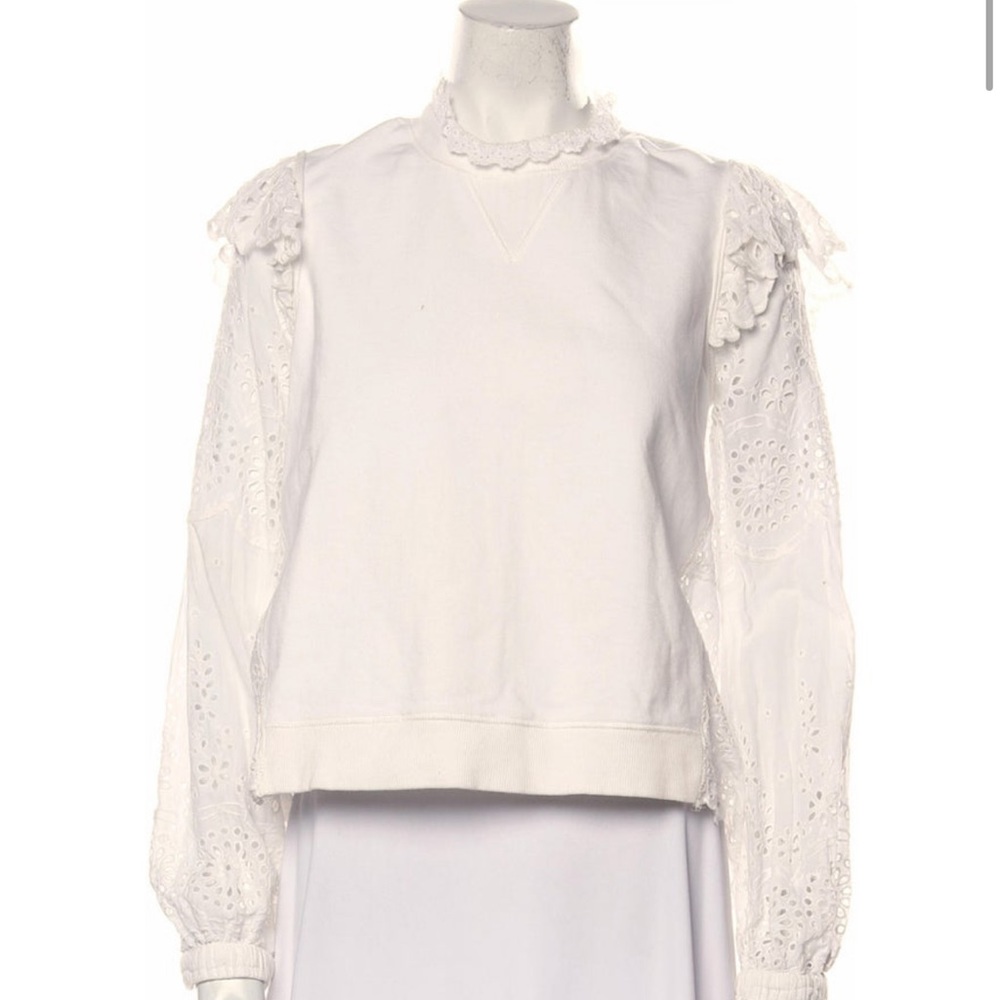 Sea NY white eyelet sweatshirt. Size small